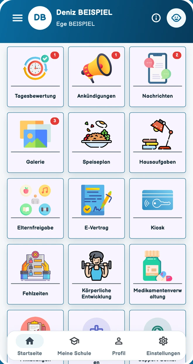 Module der mobilen OkulMobil-App