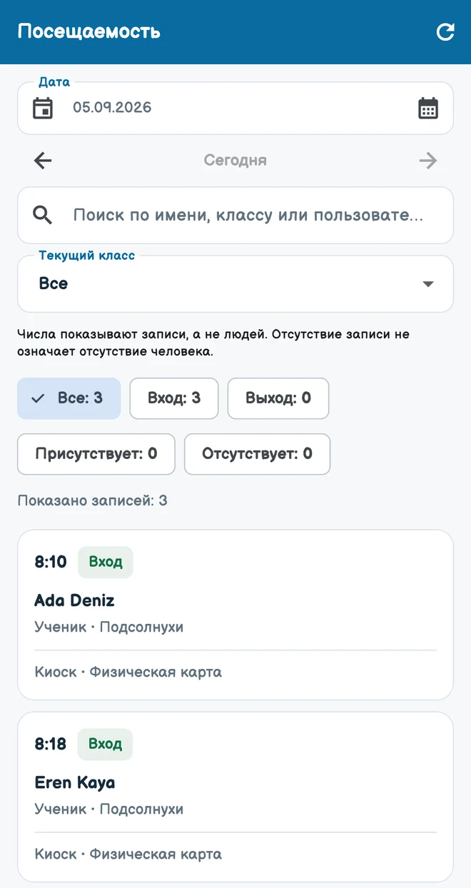 Посещаемость и отсутствие
