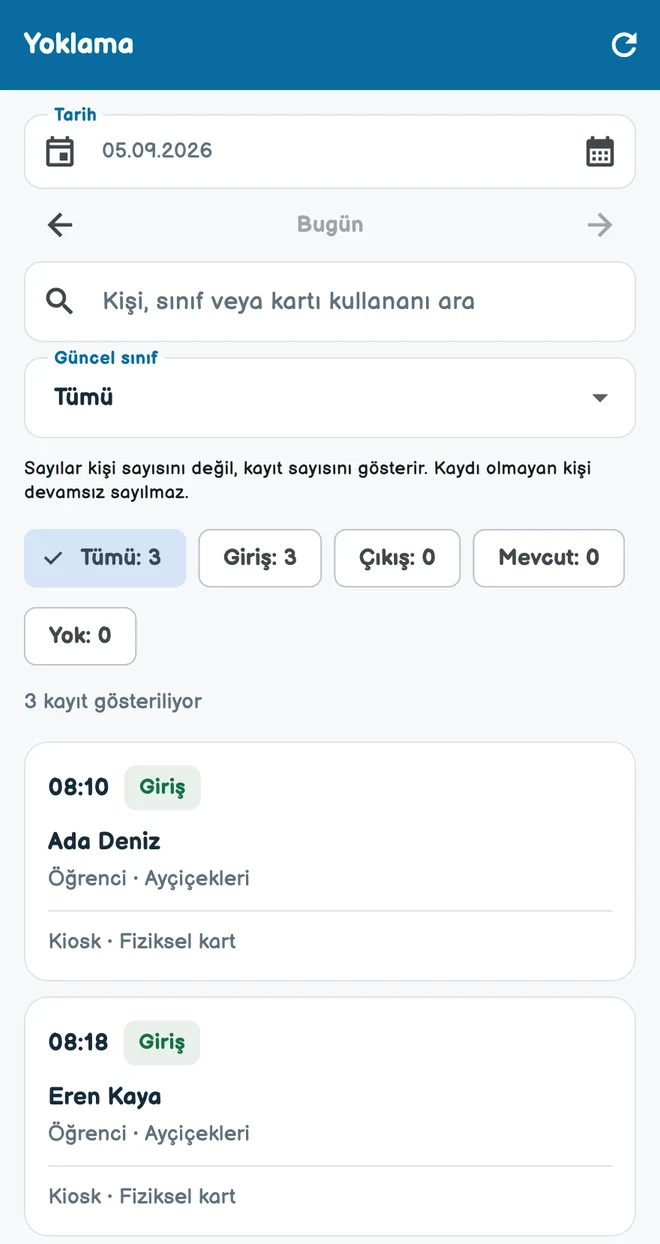 Yoklama ve devamsızlık